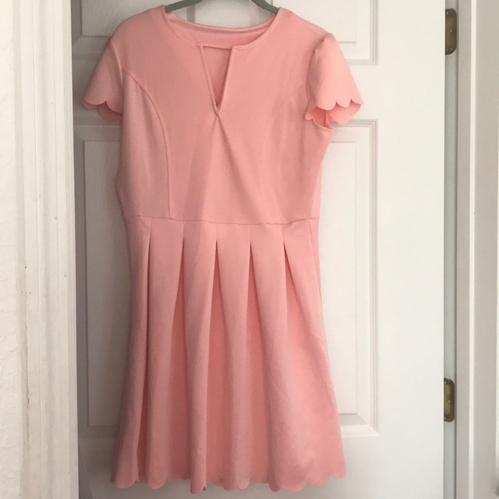 Blush Pink Scallop Hem Dress